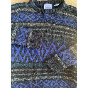 Adult M River Traders Pullover‎ Retro 90s Geometric Sweater Wool Acrylic Grandpa